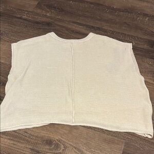 Cream Sleeveless Knit Top